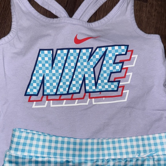 Nike White Tank Top and Blue Checkered Skirt Set - Picture 3 of 5
